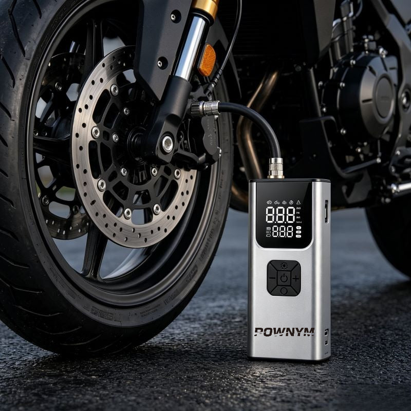 POWNYM A4 Heavy-Duty Wireless Tire Air Compressor with Accurate Built-in Tire Pressure Gauge
