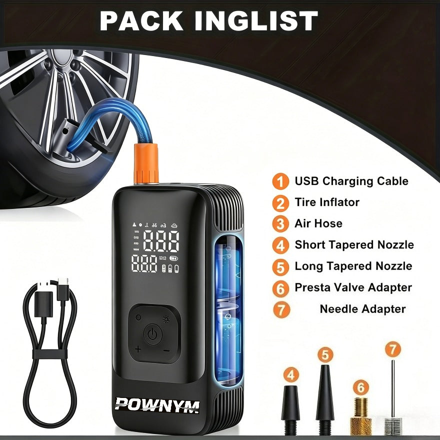 POWNYM 280A Portable tire inflation pump  150PSI tire air compressor
